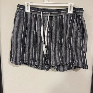 Striped Black and Gray Women's Shorts